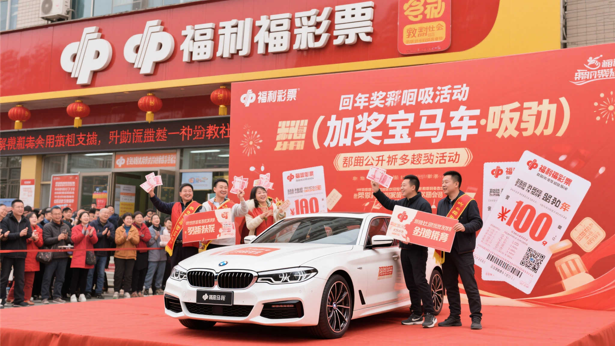 男子随手买彩喜中百万大奖 福彩加码送宝马车