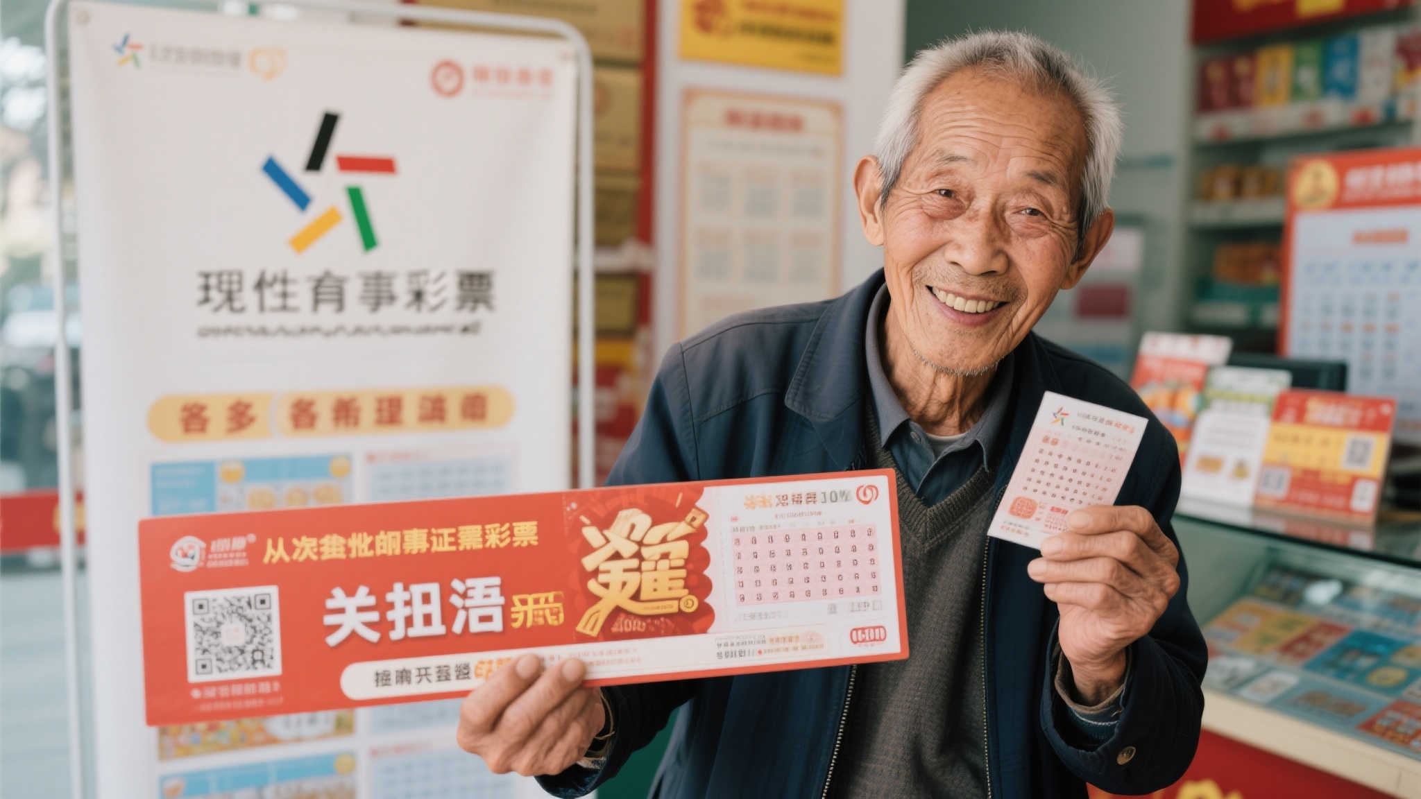 老人坚持一年多每期购彩，2元机选喜中7星彩500万大奖