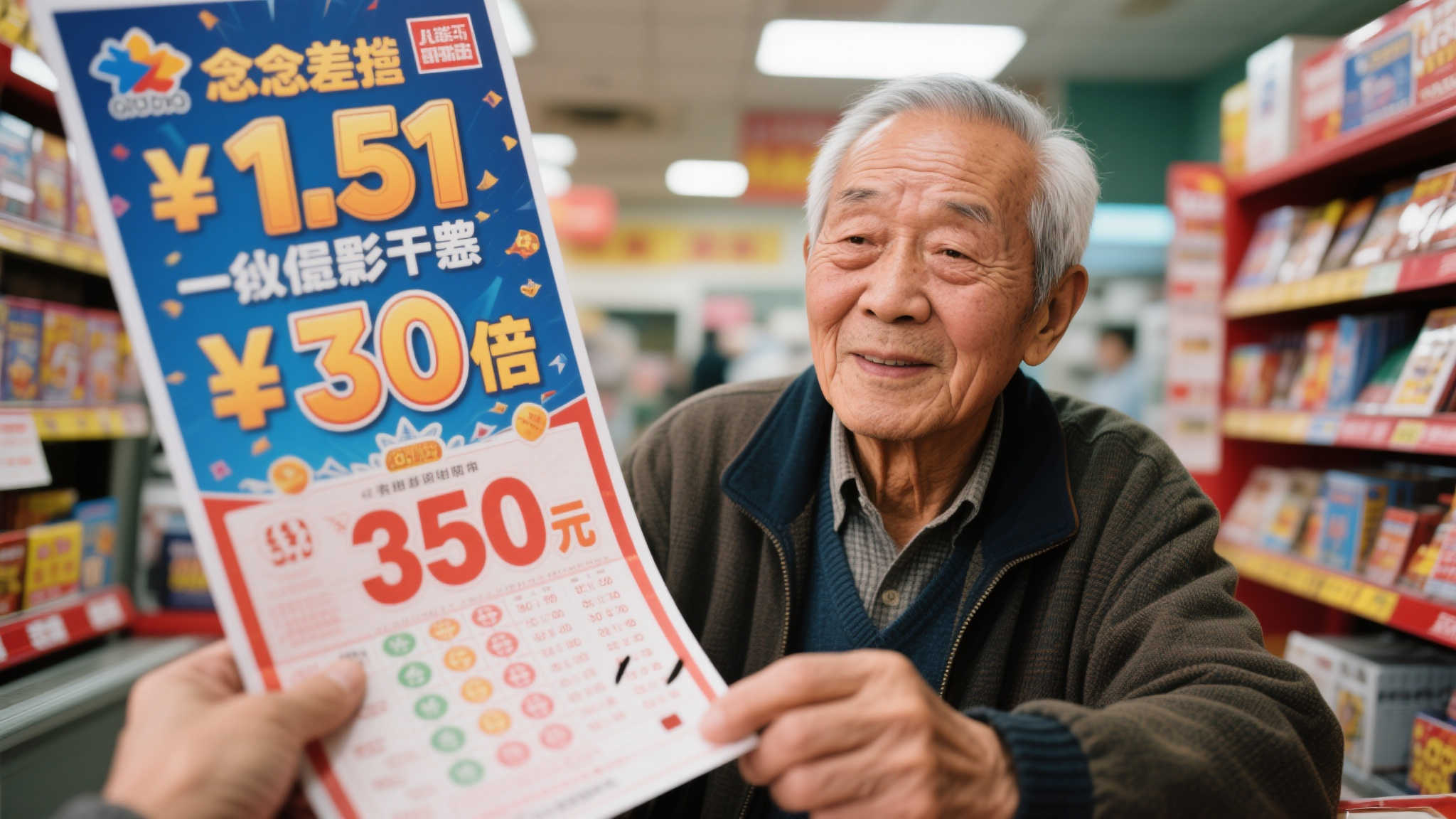 老彩民30倍投注错失1.5亿福彩大奖 揽350万仍从容 引言:一念之差与巨奖擦肩而过
彩票的世